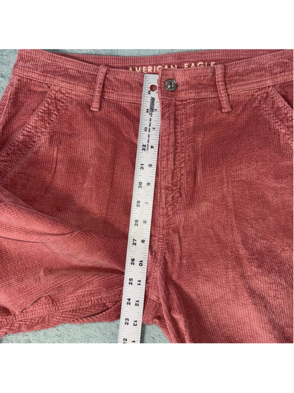 American Eagle Super High-Rise Baggy Wide Leg Curdoroy Pant Pink Size 10 - Picture 6 of 13